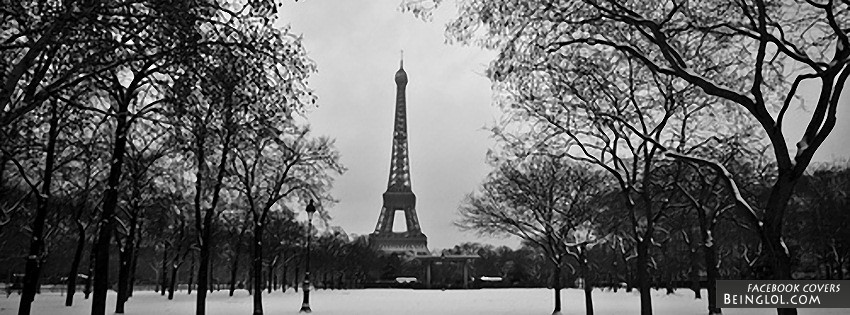 Black And White Eiffel Tower Facebook Covers