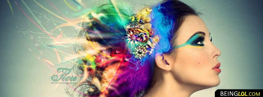 Colorful Make Up Girl Facebook Covers