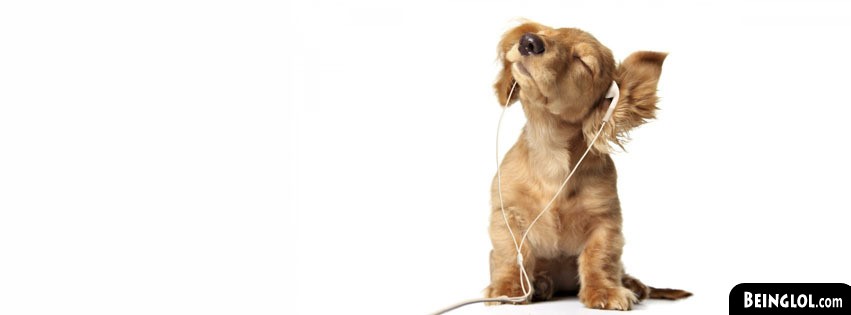 Cute Puppy With Headphones