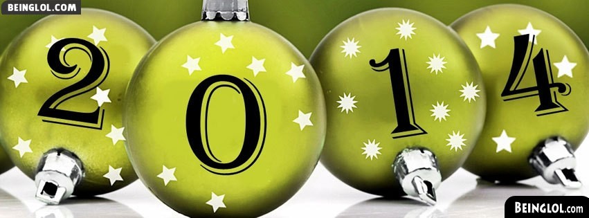 Happy New Year 2014 Ornaments Facebook Covers