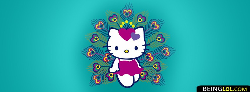 Hello Kitty Peacock Feather Facebook Covers