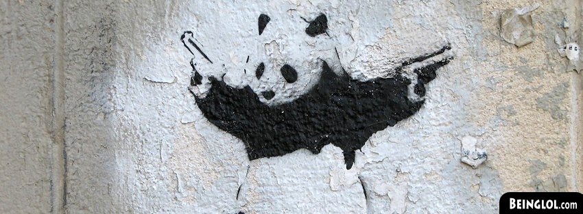 Street Art Panda Holding Guns Facebook Covers