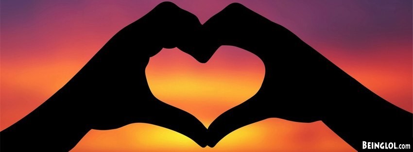 Sunset Hand Heart Facebook Covers