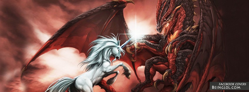 Unicorn Vs Dragon Facebook Covers