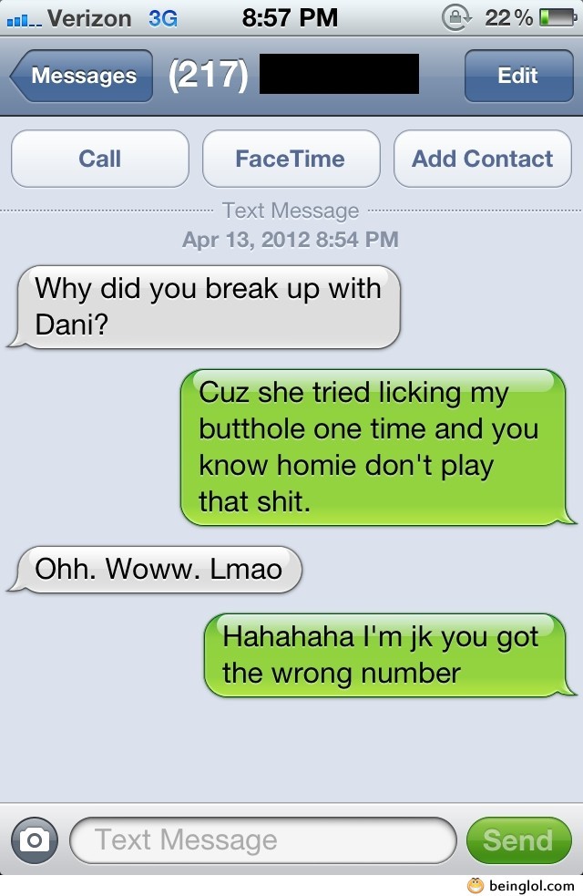 Wrong Number – Funny Texting
