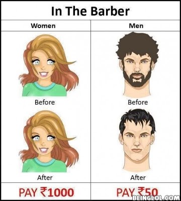 Women and Man In Barber!