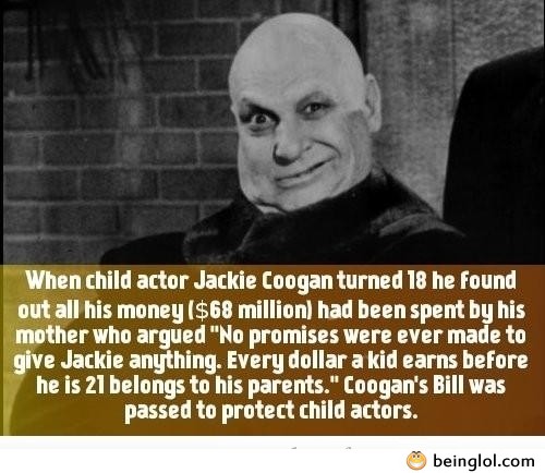 Did You Know That When Child Actor Jackie Coogan Turned 18 He Found Out All His Money ...