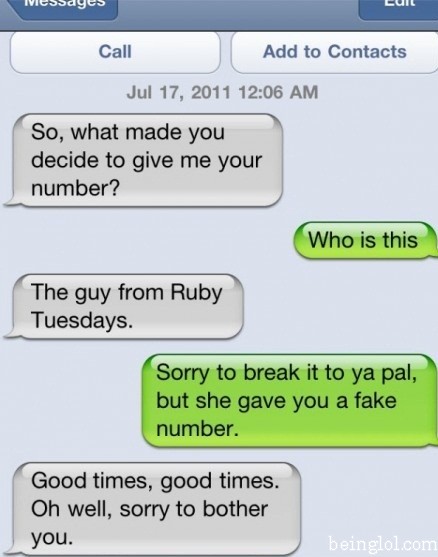 She Gave a Fake Number
