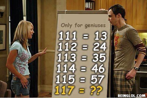 If 111 is 13 then what will be answer of 117?
