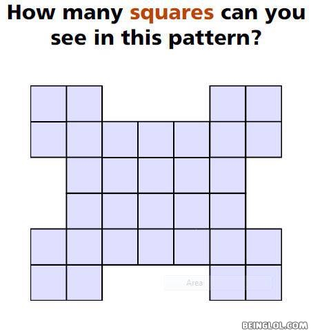 How many squares can you see in this pattern?