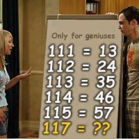 Question: If 111 is 13 then what will be answer of 117?