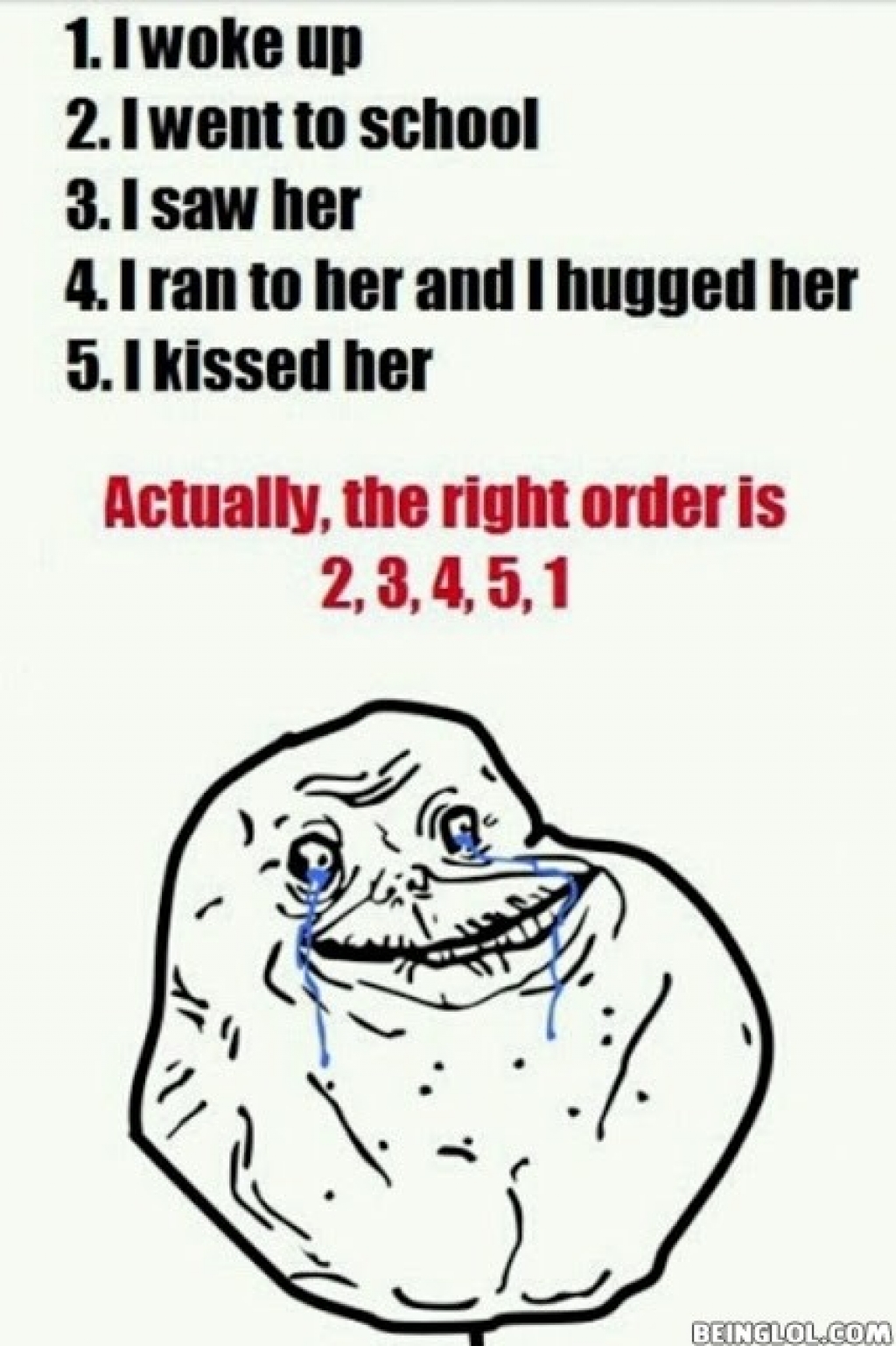 Actually her. Forever Alone. Forever Alone mem. Ant hug.