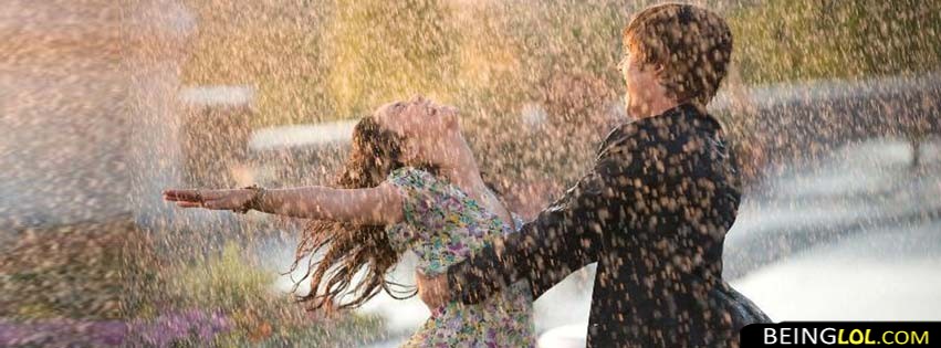 Cute Couple In Rain Facebook Covers