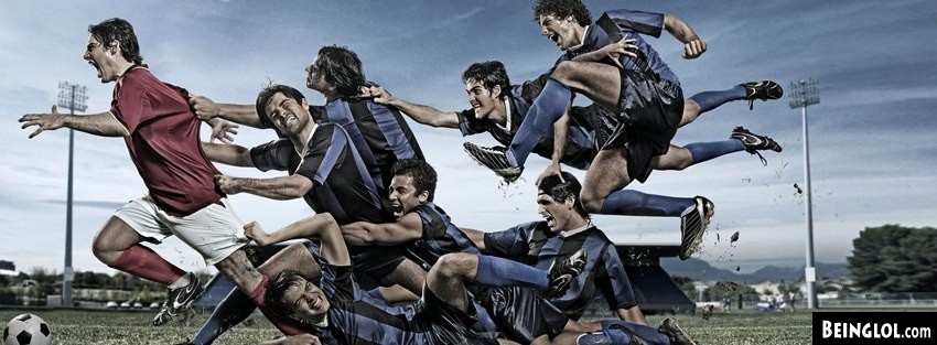 Epic Soccer Moment Red Vs Blue Facebook Covers