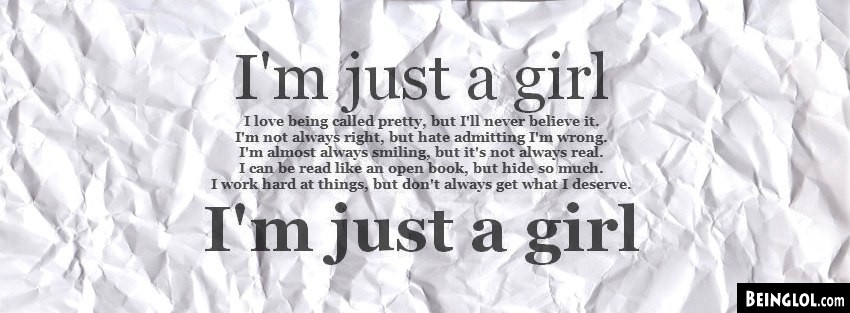 Just A Girl Facebook Covers