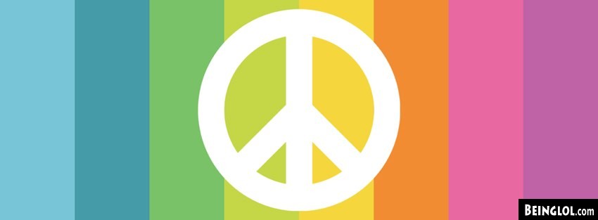 Minimalistic Peace Sign Rainbow Facebook Covers