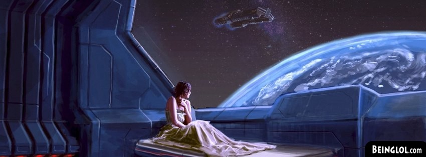 Woman In Outer Space Bed Fantasy Art Facebook Covers