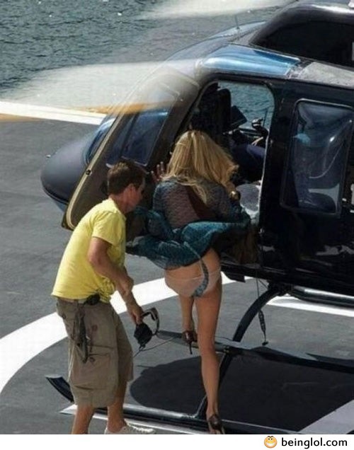 Stupid Wind, Skirt and Helicopter Is Bad Idea..