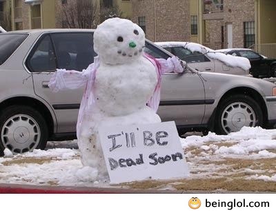 Funny Snowman Sign