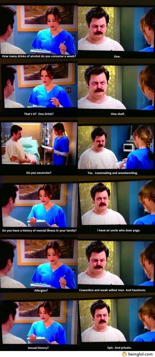 Ron Swanson Goes to the Hospital