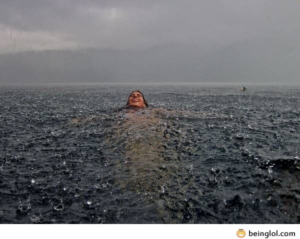 Swimming In the Lake During a Storm