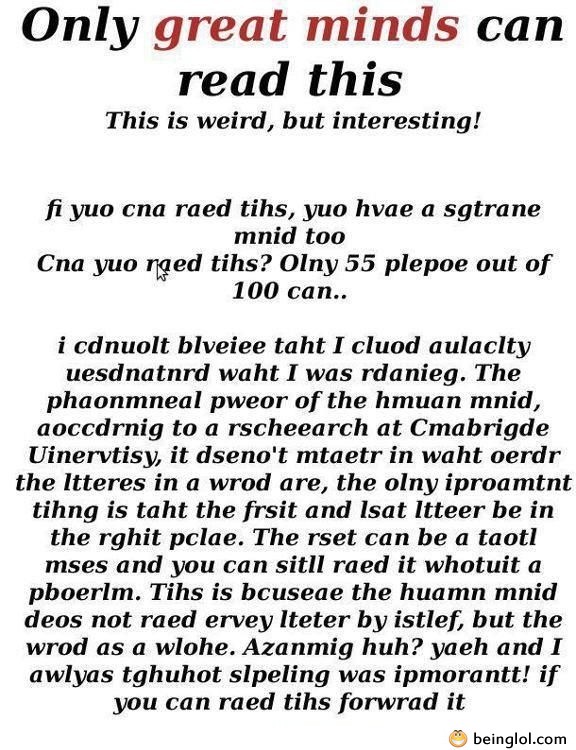 Only Great Mind Can Read This
