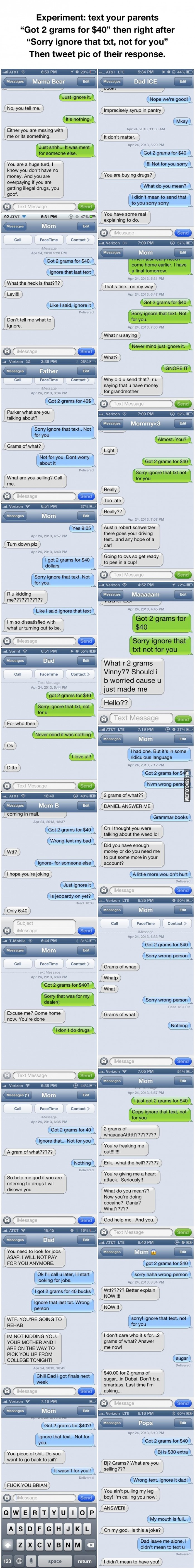 What Happens If You Text Your Parents Pretending to Be a Drug Dealer?