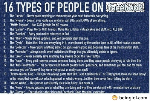 Types of People On Facebook