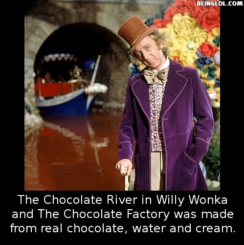Did You Know That the Chocolate River In Willy Wonka and the Chocolate Factory Was Made From…