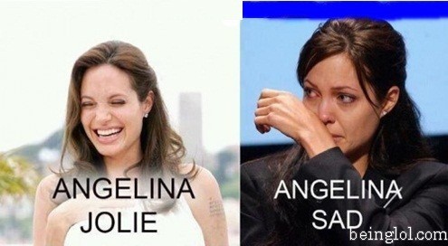 Angelina Jolie & Angelina Sad.