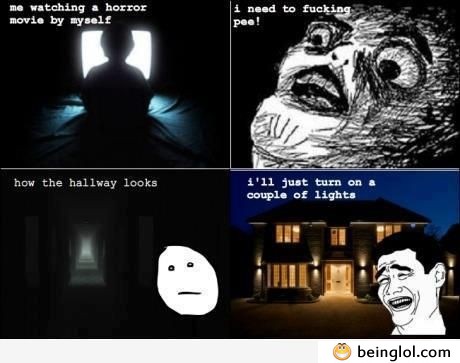Le Me Watching a Horror Movie