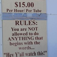 Tube Rental Sign
