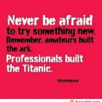 Never Be Afraid To Try Something