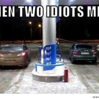 When Two Idiots Meet In The Gas Station